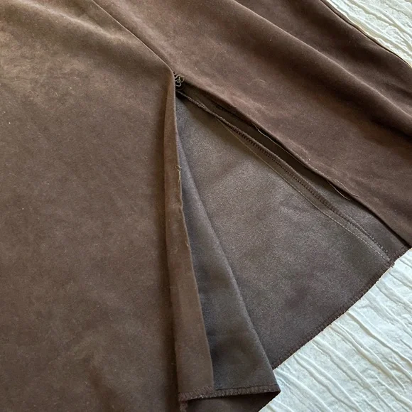 Vintage Faux Suede Midi Dress Sleeveless size 16 - Picture 7 of 9
